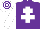 Silk - Purple body, white cross of lorraine, white arms, white cap, purple hooped