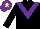 Silk - Black, purple chevron, purple cap, yellow star