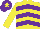 Silk - YELLOW, purple chevrons, purple cap, yellow star