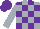 Silk - Silver, purple blocks, purple cap