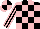 Silk - Black and pink check, striped sleeves, pink and black quartered cap