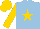 Silk - Lightblue with gold star,gold sleeves,gold cap