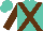 Silk - Turquoise, brown cross sashes, brown sleeves