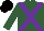 Silk - Hunter green, purple cross sashes, black cap