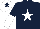 Silk - Dark blue, white star, halved sleeves, white cap, dark blue star