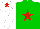 Silk - Green body, red star, white arms, white cap, red star
