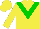 Silk - Yellow, green 'v', yellow cap