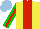 Silk - Yellow, red stripe, green sleeve, red stripe, light blue cap