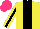 Silk - Yellow, black stripe, yellow sleeves, black stripe sleeves, hot pink cap