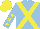 Silk - Light blue, yellow cross sashes, yellow stars on sleeves, yellow cap