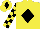 Silk - Yellow, black diamond, yellow and black checked sleeves, yellow cap, black diamond