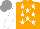 Silk - Orange, white stars, white sleeves, grey cap