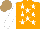 Silk - Orange, white stars, white sleeves, light brown cap