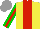 Silk - Yellow, red stripe, green sleeve, red stripe, grey cap
