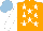 Silk - Orange, white stars, white sleeves, light blue cap
