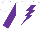 Silk - White, purple  lightning bolt, purple sleeves