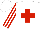 Silk - White, red cross, red stripes on sleeves