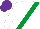 Silk - White, emerald green sash, purple cap