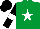 Silk - Emerald green, white star, black sleeves, white armlets and star on black cap