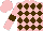 Silk - Pink, dark brown diamonds, dark brown band on sleeves