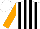 Silk - White, black stripes, orange sleeves