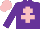 Silk - purple, pink cross of lorraine, pink cap