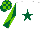 Silk - White, dark green star, dark green sleeves, light green diabolo, dark green & light green check cap