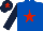 Silk - Royal blue, red star, dark blue sleeves, dark blue cap, red star