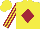 Silk - Yellow, maroon diamond, striped sleeves