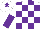 Silk - White & purple check, halved sleeves, purple star on cap