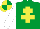 Silk - Emerald green, yellow cross of lorraine, white sleeves, yellow and emerald green quartered cap