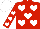Silk - Red, white hearts, red sleeves, white hearts and cap