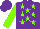 Silk - Purple,  neon green stars, neon green slvs