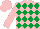 Silk - Pink & emerald green diamonds