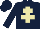 Silk - Dark blue, beige cross of lorraine