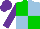 Silk - Green-light body, blue-light quartered, purple arms, purple cap