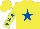 Silk - Yellow, royal blue star, royal blue stars on sleeves, yellow cap