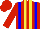 Silk - red and yellow stripes, blue braces