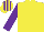 Silk - Yellow, purple sleeves, striped cap