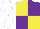 Silk - Yellow and purple (quartered), white sleeves and cap
