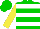 Silk - Green and white hoops, yellow sleeves
