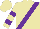 Silk - Beige, purple sash, purple bars on sleeves
