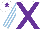 Silk - White, purple cross belts, white and light blue striped sleeves, white cap, purple star