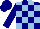 Silk - Navy, light blue blocks