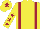 Silk - Yellow, maroon braces, maroon stars on sleeves, maroon star on cap