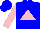 Silk - Blue, pink triangle, pink sleeves
