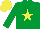 Silk - Emerald green, yellow star, yellow cap