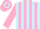 Silk - Light Blue and Pink stripes, Pink sleeves, hooped cap