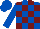 Silk - Royal blue, burgundy blocks