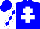 Silk - Blue body, white cross of lorraine, white arms, blue diamonds, blue cap